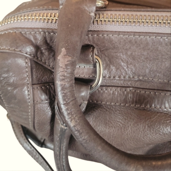 Rebecca Minkoff Small Soft Brown/Tan Distressed Leather Satchel Handbag - Picture 6 of 11